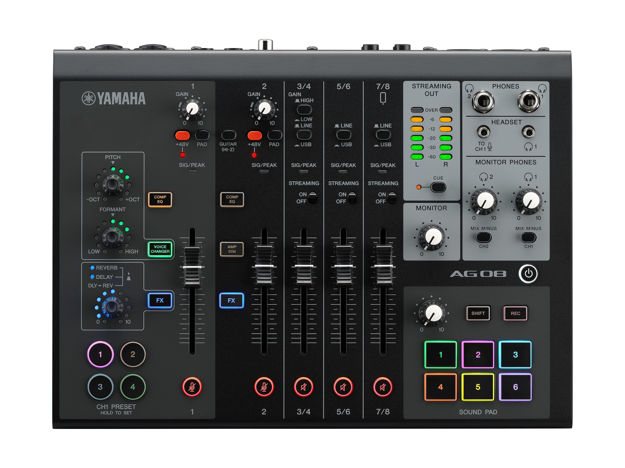 Yamaha AH08 Live Streaming Mixer Black