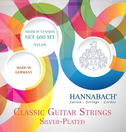 Hannabach Strings for classic guitar Serie 600 Medium tension Silver plated Set - 600MT