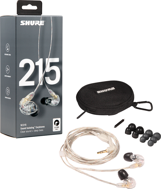 Shure SE215 PRO earphone sound isolating CLEAR