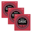D'Addario EJ27N Student Nylon Classical Guitar Strings, Normal Tension, 3 Sets