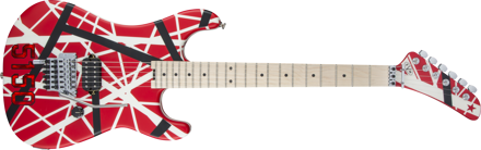 EVH Striped Series 5150, Maple Fingerboard, Red with Black and White Stripes