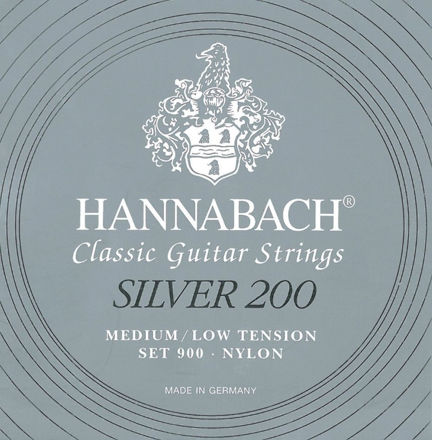Hannabach Strings for classic guitar Series 900 Medium/Low Tension Silver 200 3er Bass med-low - 9007MLT