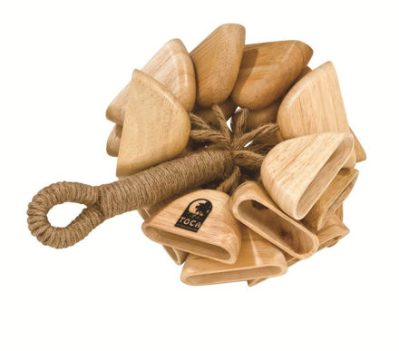 Toca Sound effects Wooden rattle with handle  - T-WRH