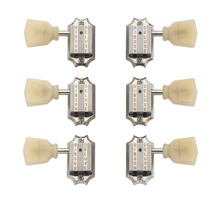 Gibson S & A Vintage Nickel Machine Heads, Yellow Buttons