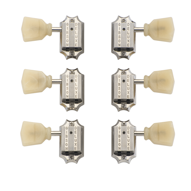 Gibson S & A Vintage Nickel Machine Heads, Yellow Buttons