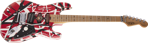 EVH Striped Series Frankie, Maple Fingerboard, Red with Black Stripes Relic