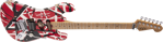 EVH Striped Series Frankie, Maple Fingerboard, Red with Black Stripes Relic