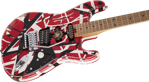 EVH Striped Series Frankie, Maple Fingerboard, Red with Black Stripes Relic