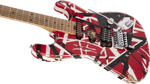 EVH Striped Series Frankie, Maple Fingerboard, Red with Black Stripes Relic