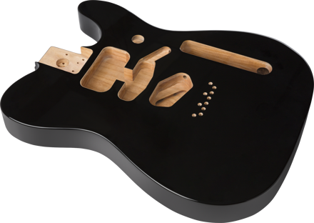 Fender Deluxe Series Telecaster SSH Alder Body Modern Bridge Mount, Black