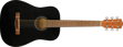 Fender FA-15 3/4 Scale Steel with Gig Bag, Walnut Fingerboard, Black