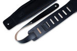 Levy's DM1PD-XL-BLK | Padded Top-Grain Leather XL Black Guitar Straps, Bass Guitar Straps Classics Series 3