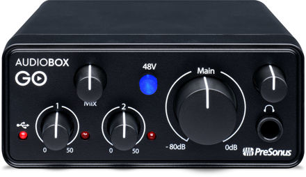 Presonus Audiobox GO Ultra-compact, mobile 2x2 USB audio interface