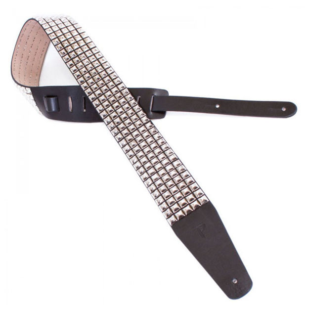 Perri's Studded Leather Guitar Strap - Silver