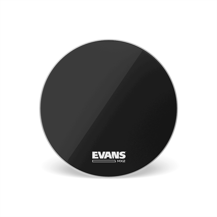 Evans MX2 Black Marching Bass Drum Head, 26 Inch