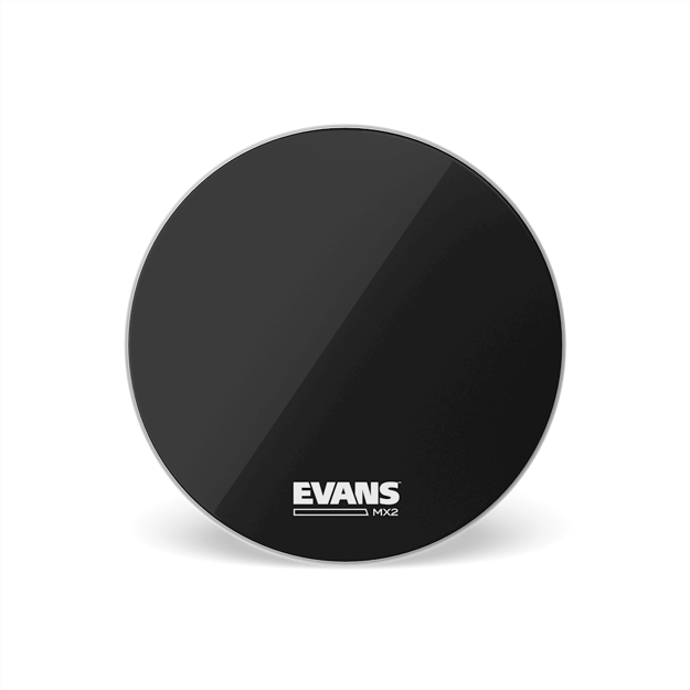 Evans MX2 Black Marching Bass Drum Head, 26 Inch