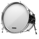 Evans EQ3 Resonant Smooth White Bass Drum Head, No Port, 16 Inch