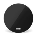 Evans EQ3 Resonant Black Bass Drum Head, No Port, 18 Inch