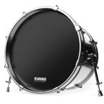 Evans EQ3 Resonant Black Bass Drum Head, No Port, 18 Inch