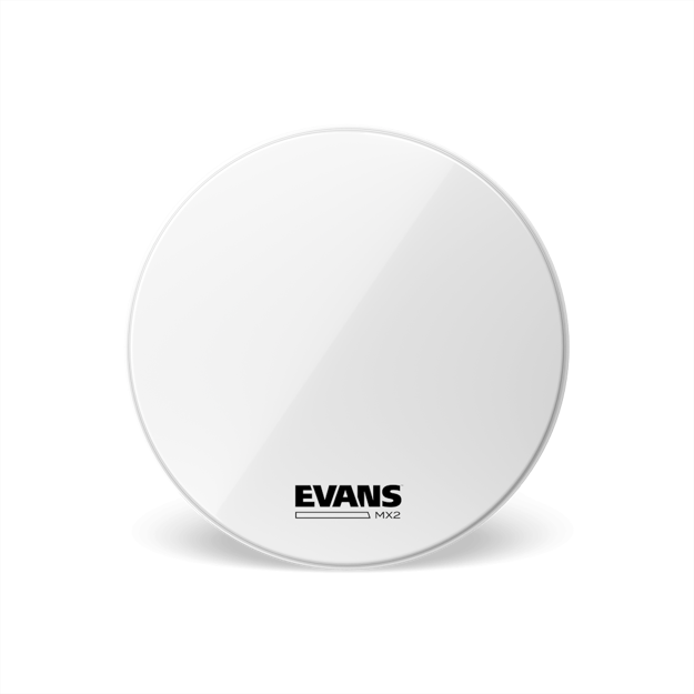 Evans MX2 White Marching Bass Drum Head, 18 Inch