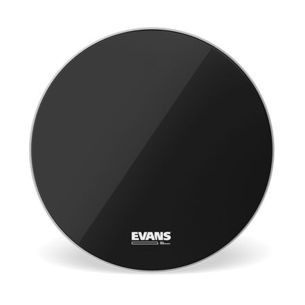 Evans EQ3 Resonant Black Bass Drum Head, No Port, 20 Inch