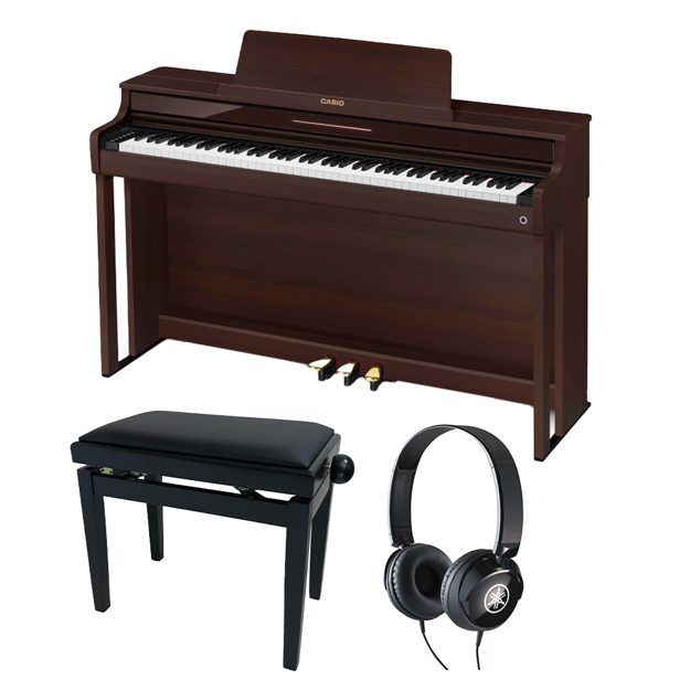 Pakke: Casio AP-550 BN, pianokrakk og hodetelefoner