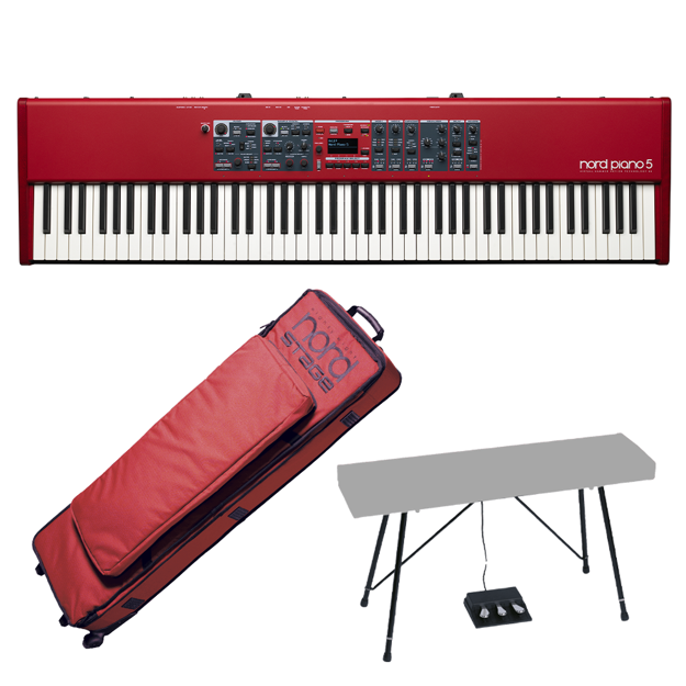 Pakke: Nord Piano 5 88, originalt stativ og soft bag med hjul