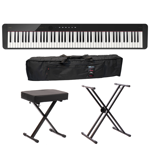 Pakke: Casio PX-S1100BK, keyboardstativ, krakk og soft case