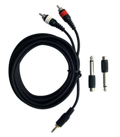 Pulse Stereo 3,5mm/Dual RCA inkl. Jack-adaptrar
