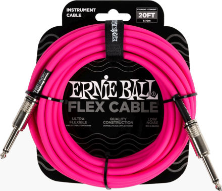 Ernie Ball 6418 FLEX instrumentkabel 6m - Rosa