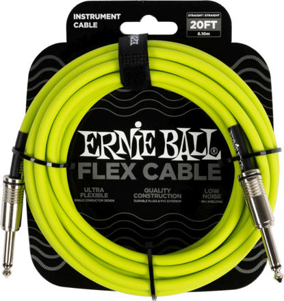 Ernie Ball 6419 FLEX instrumentkabel 6m - Grønn