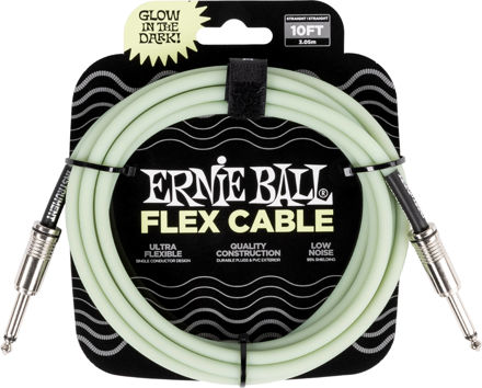 Ernie Ball 6436 FLEX instrumentkabel 3m - Glow In The Dark