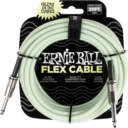 Ernie Ball 6437 FLEX instrumentkabel 6m - Glow In The Dark