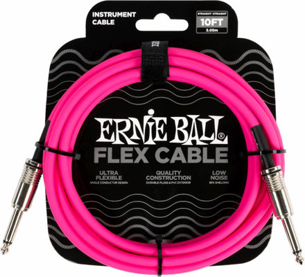 Ernie Ball 6413 FLEX instrumentkabel 3m - Rosa