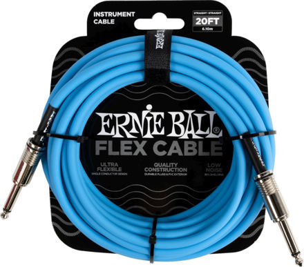 Ernie Ball 6417 FLEX instrumentkabel 6m - Blå
