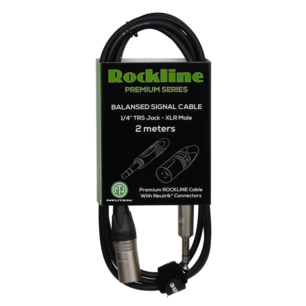 Rockline premium Balanced signal kabel TRS/ XLRM 2m