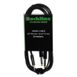 Rockline signal kabel 3m 1x 1/8 Jack TRS-2x 1/4 Jack TS