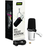 Shure MV7 XLR/USB Speech Microphone, White