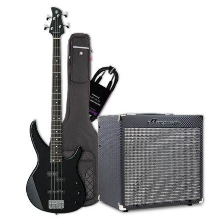 Yamaha Basspakke med bass, forsterker, bag og kabel