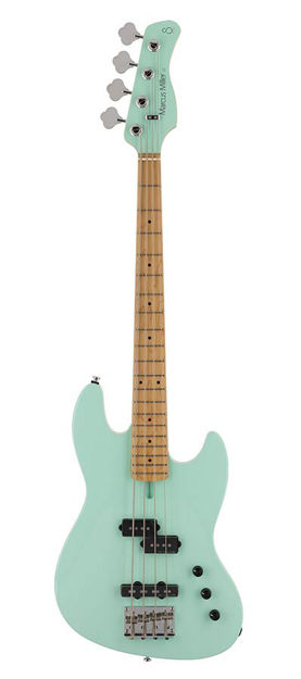 Sire U5 Series Marcus Miller Alder with Flamed Maple Top 4- string Short Scale Bass Guitar Mint Green