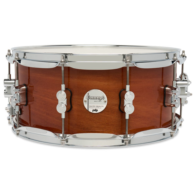PDP Concept Maple Exotic Honey Mahogany 6.5x14 skarptromme med krom hardware