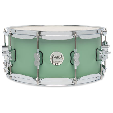 PDP Concept Maple Satin Seafoam 6.5x14 skarptromme med krom hardware