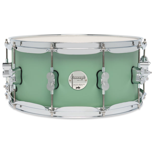 PDP Concept Maple Satin Seafoam 6.5x14 skarptromme med krom hardware