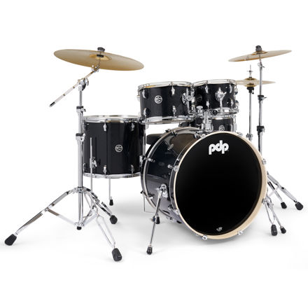 PDP Komplett 5-trommers trommesett i Black Sparkle med 3-pack Paiste 101 cymbaler og komplett hardware pakke