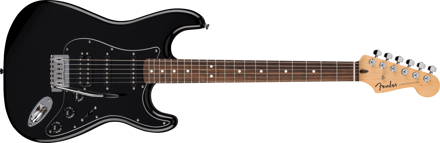Fender Standard Stratocaster HSS, Laurel Fingerboard, Black Pickguard, Black