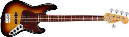 Player II Modified Active Jazz Bass V, Rosewood Fingerboard, 3 Tone Sunburst