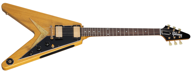 Gibson Customshop 58 Korina Flying V Black Pickguard Natural VOS GH