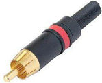 Neutrik REAN NYS373-2 phono plugg Han Sort/Gull/Rød RCA