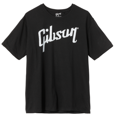 Gibson S & A Distressed Gibson Logo T (Black) | Medium