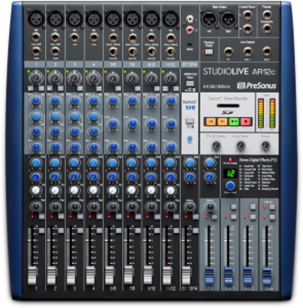 PreSonus StudioLive AR12c Analog Mixer, Blue, 230-240V EU